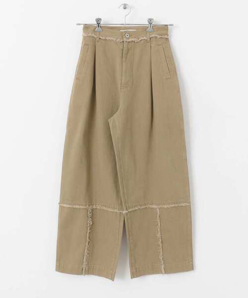 KBF（ケイビーエフ）の「『2サイズ展開』フリンジストレートパンツ（その他パンツ・レディース・カーキ/アイボリー・38/36）」の16枚目の写真