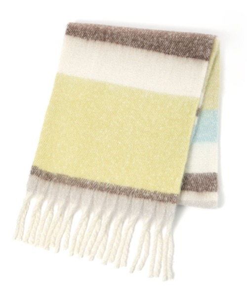 LAKOLE（ラコレ）の「ブークレーボーダーマフラー / 138790（マフラー・レディース・オフホワイト/イエロー/オレンジ・FREE）」の10枚目の写真