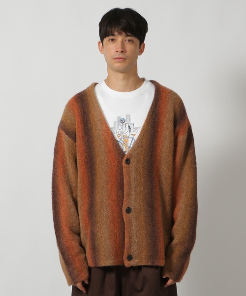 LAKOLE(ラコレ)の「グラデストライプカーディガン/146463(カーディガン/ボレロ・メンズ・ブラウン/ブルー/ブラック/グレー/パープル・MEDIUM/LARGE/X-LARGE)」の15枚目の写真