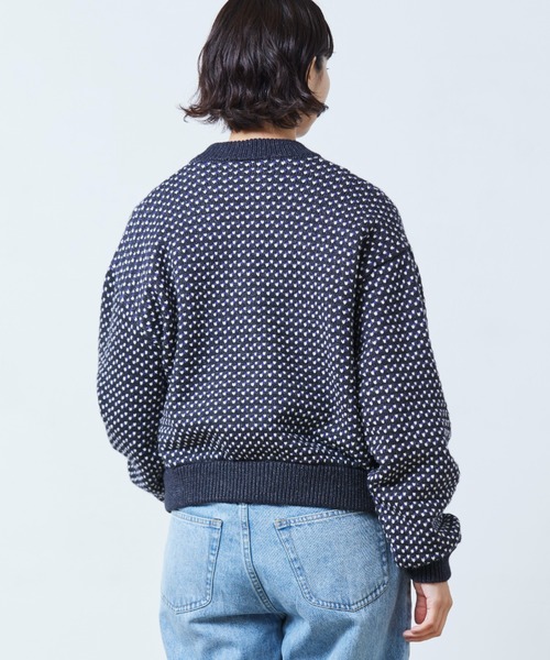 L.L.Bean(エルエルビーン)の「【JAPAN EDITION】ウェイン・セーター・バーズアイ(ニット/セーター・レディース・チャコールグレー/ホワイト×ネイビー/ネイビー・MEDIUM)」の17枚目の写真
