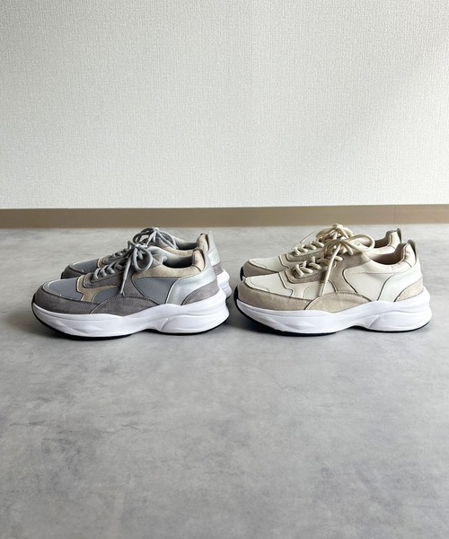 lus.（ラスドット）の「lus. カラーコンビダッドスニーカー（スニーカー・レディース・ベージュ/グレー・L/M/LL/S）」の5枚目の写真