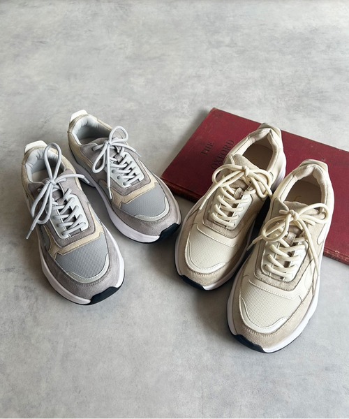lus.（ラスドット）の「lus. カラーコンビダッドスニーカー（スニーカー・レディース・ベージュ/グレー・L/M/LL/S）」の4枚目の写真