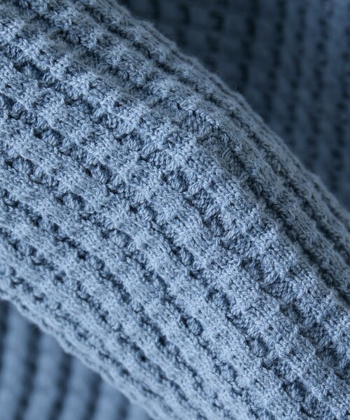 FREAK'S STORE（フリークスストア）の「限定展開　ヘビー ワッフル メロー ハイネック ニット（ニット/セーター・レディース・ブラック/ブルー/オリーブ/ナチュラル/グレー・ﾌﾘ-）」の7枚目の写真