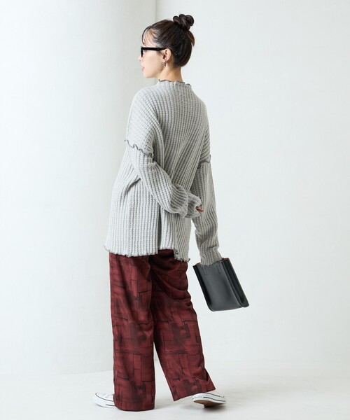 FREAK'S STORE（フリークスストア）の「限定展開　ヘビー ワッフル メロー ハイネック ニット（ニット/セーター・レディース・ブラック/ブルー/オリーブ/ナチュラル/グレー・ﾌﾘ-）」の11枚目の写真