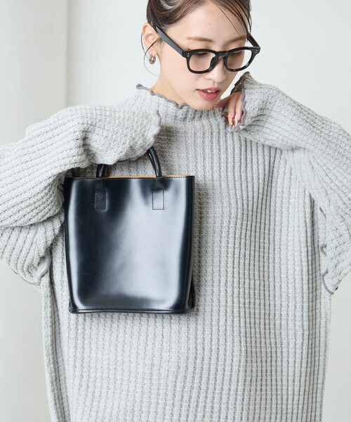 FREAK'S STORE（フリークスストア）の「限定展開　ヘビー ワッフル メロー ハイネック ニット（ニット/セーター・レディース・ブラック/ブルー/オリーブ/ナチュラル/グレー・ﾌﾘ-）」の15枚目の写真