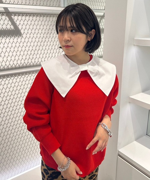 Narcissus（ナルシス）の「【Narcissus】リボンツケエリ（付け襟・レディース・ホワイト・FREE）」の5枚目の写真