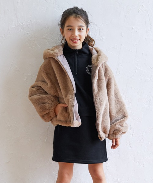 coca（coca）（コカ）の「キッズ ハーフジップ スウェットワンピース（ワンピース・キッズ・ライトグレー/ブラック・120/150/130/140）」の9枚目の写真