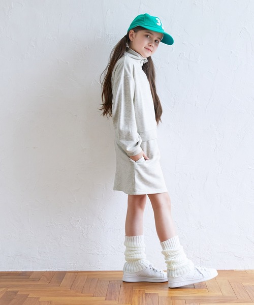 coca（coca）（コカ）の「キッズ ハーフジップ スウェットワンピース（ワンピース・キッズ・ライトグレー/ブラック・120/150/130/140）」の7枚目の写真