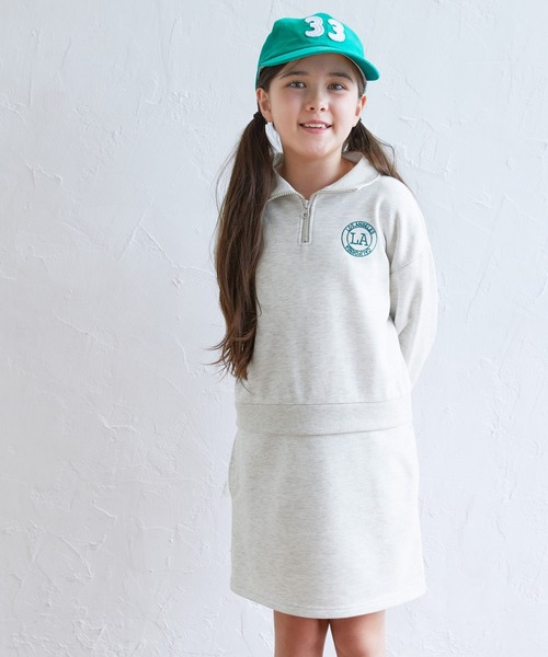 coca（coca）（コカ）の「キッズ ハーフジップ スウェットワンピース（ワンピース・キッズ・ライトグレー/ブラック・120/150/130/140）」の12枚目の写真