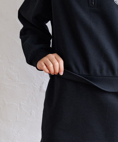coca（coca）（コカ）の「キッズ ハーフジップ スウェットワンピース（ワンピース・キッズ・ライトグレー/ブラック・120/150/130/140）」の16枚目の写真
