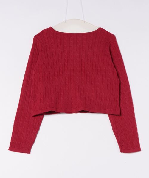 flower（フラワー）の「ケーブルアンサンブルニット（ニット/セーター・レディース・レッド/アイボリー・FREE）」の3枚目の写真