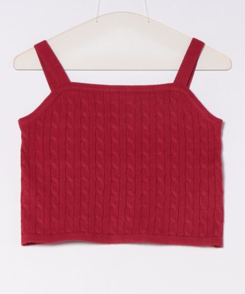 flower（フラワー）の「ケーブルアンサンブルニット（ニット/セーター・レディース・レッド/アイボリー・FREE）」の4枚目の写真