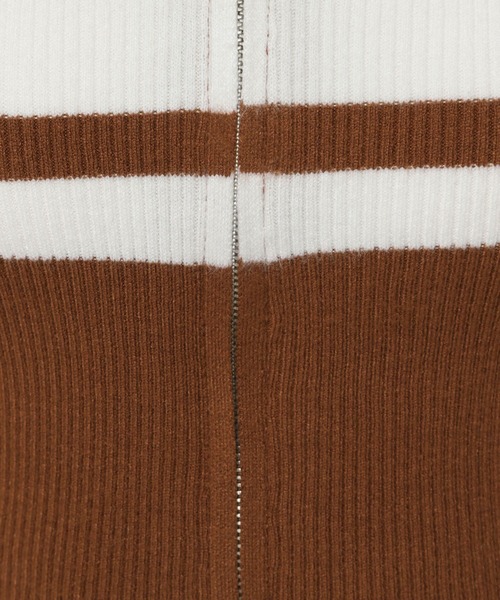 3.3 Field Trip （3.3フィールドトリップ）の「3.3 Field Trip／ボーダーZIPニット（カーディガン/ボレロ・レディース・ホワイト/ブラウン/ブラック・FREE）」の10枚目の写真