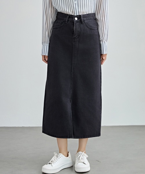 Lace Ladies（レースレディース）の「ハイウエスト スリット デニム タイト スカート（デニムスカート・レディース・ブルー/ブラック/ネイビー・S/M/L/XL）」の9枚目の写真
