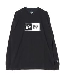 ニューエラ  LS CT TEE BOX LOGO BLK WHI PATTERN