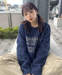 【UNISEX】《さやべびコラボ》フェザーモールロゴプルオーバー