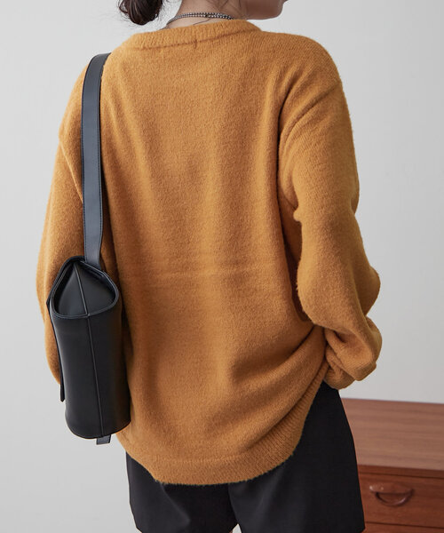 NUNIFE(ユニフィー)の「【UNISEX】《さやべびコラボ》フェザーモールロゴプルオーバー(ニット/セーター・レディース・マスタード/グリーン/ネイビー/ライトグレー・FREE)」の14枚目の写真