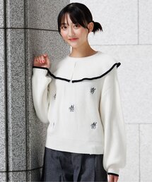 ビッグフリル衿ニット