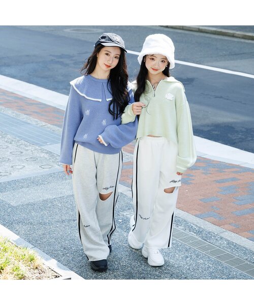 algy（アルジー）の「ビッグフリル衿ニット（ニット/セーター・キッズ・ブラック/ブルー/オフホワイト・SMALL/MEDIUM/X-SMALL/XX-SMALL）」の6枚目の写真