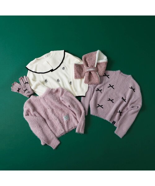 algy（アルジー）の「ビッグフリル衿ニット（ニット/セーター・キッズ・ブラック/ブルー/オフホワイト・SMALL/MEDIUM/X-SMALL/XX-SMALL）」の9枚目の写真