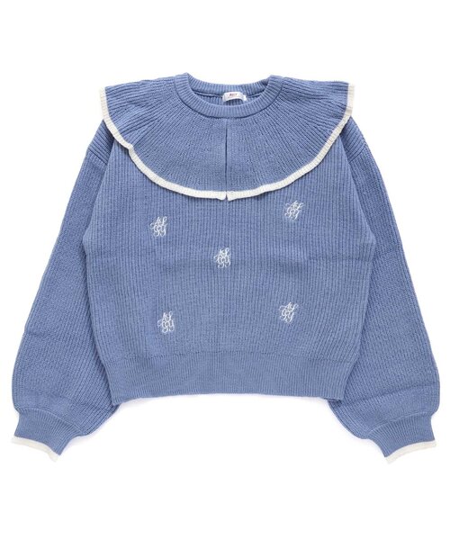 algy（アルジー）の「ビッグフリル衿ニット（ニット/セーター・キッズ・ブラック/ブルー/オフホワイト・SMALL/MEDIUM/X-SMALL/XX-SMALL）」の10枚目の写真