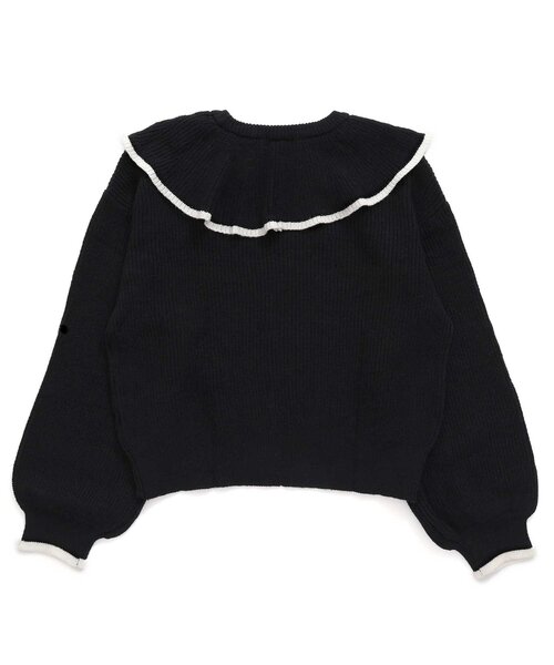 algy（アルジー）の「ビッグフリル衿ニット（ニット/セーター・キッズ・ブラック/ブルー/オフホワイト・SMALL/MEDIUM/X-SMALL/XX-SMALL）」の15枚目の写真