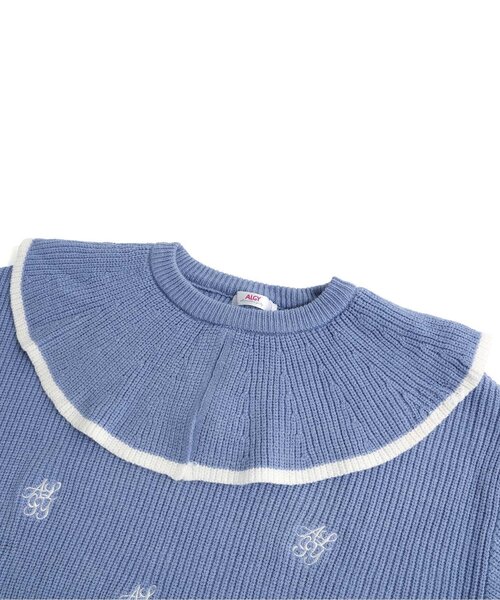 algy（アルジー）の「ビッグフリル衿ニット（ニット/セーター・キッズ・ブラック/ブルー/オフホワイト・SMALL/MEDIUM/X-SMALL/XX-SMALL）」の18枚目の写真