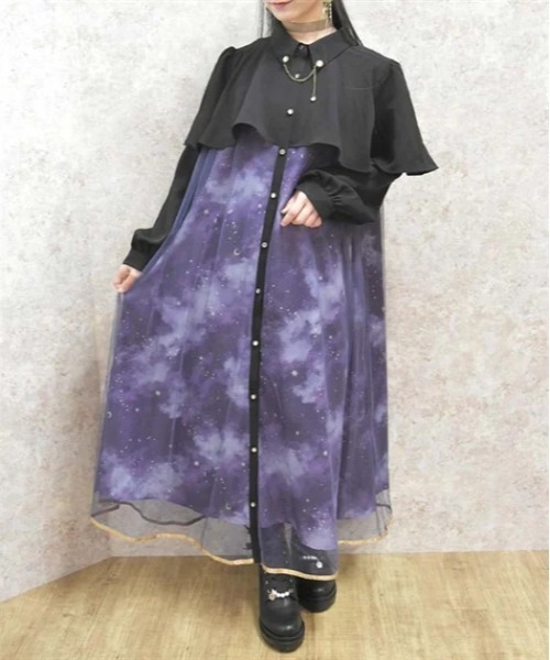 axes femme（アクシーズファム）の「テレスコーププリントケープ風
