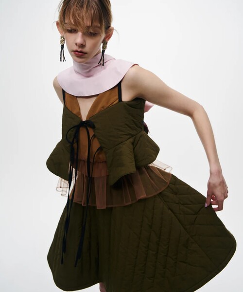 NON TOKYO(ノントーキョー)の「【NON TOKYO/ノントーキョー】REVERSIBLE QUILTING CAMISOLE/リバーシブルキルティングキャミソール(その他トップス・レディース・ピンク/カーキ/ブラック・FREE)」の3枚目の写真