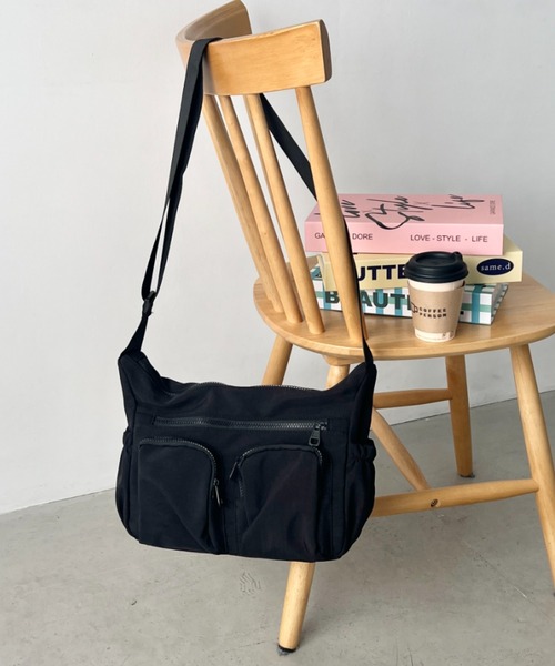 セール】ダブルポケットナイロンボディバッグ（ボディバッグ/ウエスト