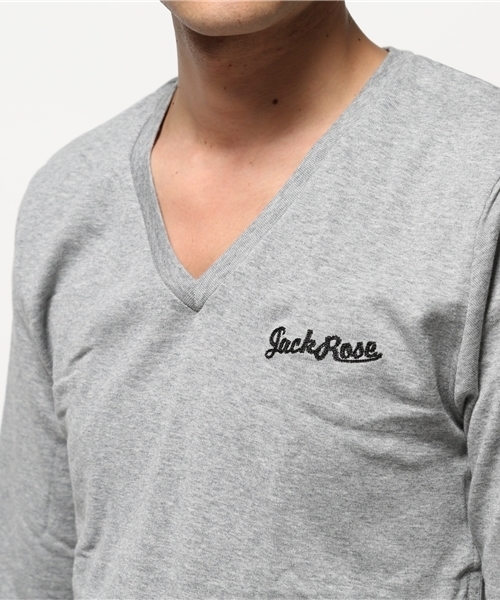 JACKROSE（ジャックローズ）の「【超長綿】Vネック５分袖Tシャツ（Tシャツ/カットソー・メンズ・グレー/ブラック/ワイン/ホワイト・M/L/XL）」の7枚目の写真