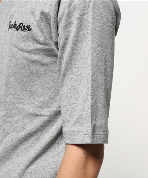 JACKROSE（ジャックローズ）の「【超長綿】Vネック５分袖Tシャツ（Tシャツ/カットソー・メンズ・グレー/ブラック/ワイン/ホワイト・M/L/XL）」の8枚目の写真