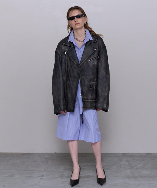 オスティアジャパン 衣 ブルゾン 2枚 GABARDINE N-TIED SLEEVE CUFF LJ(S Black): Vintage 1.1｜THE