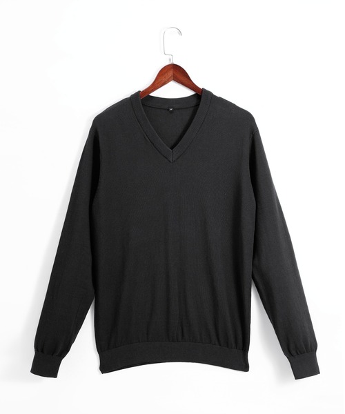 Cloudstyle(クラウドスタイル)の「【Cloudstyle】Vネック ニットトップス(ニット/セーター・メンズ・ネイビー/ダークグレー/ブラック/グレー・XX-LARGE/X-LARGE/LARGE/MEDIUM)」の22枚目の写真