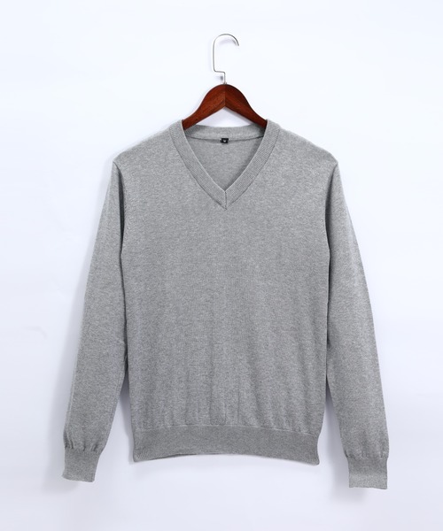 Cloudstyle(クラウドスタイル)の「【Cloudstyle】Vネック ニットトップス(ニット/セーター・メンズ・ネイビー/ダークグレー/ブラック/グレー・XX-LARGE/X-LARGE/LARGE/MEDIUM)」の10枚目の写真