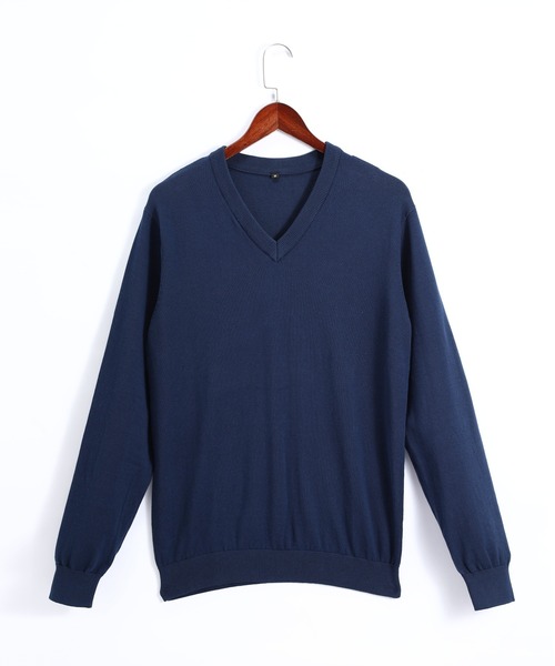 Cloudstyle(クラウドスタイル)の「【Cloudstyle】Vネック ニットトップス(ニット/セーター・メンズ・ネイビー/ダークグレー/ブラック/グレー・XX-LARGE/X-LARGE/LARGE/MEDIUM)」の16枚目の写真