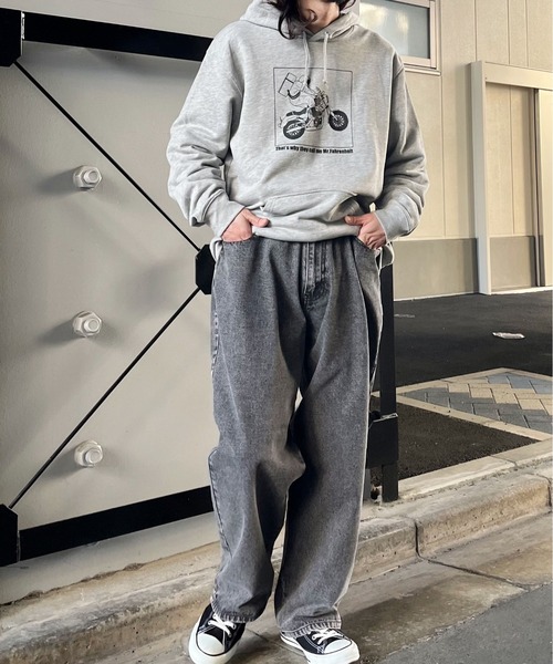 MODISH GAZE(モディシュガゼ)の「【MODISH GAZE】宇宙飛行士プリント裏毛パーカー(パーカー・レディース・グレー系/ホワイト・LARGE/MEDIUM)」の6枚目の写真