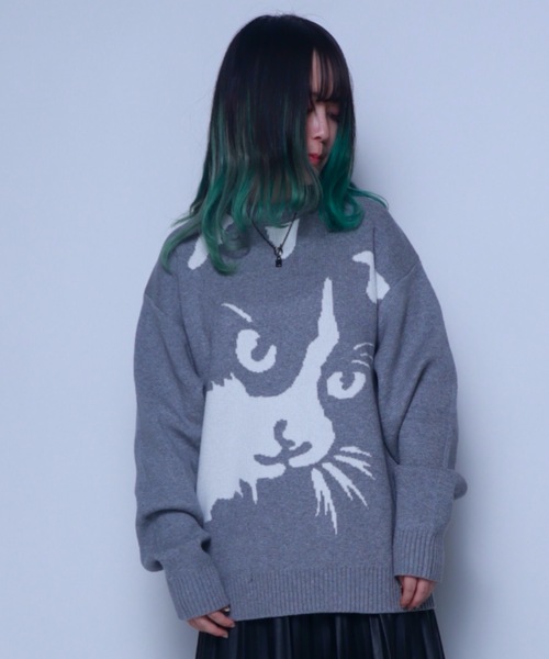 Z)【BLINGLEADS】72814~17 アニマルJQDクルーネック ニットセーター