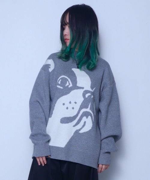 Bling Leads(ブリングリーズ)の「Z)【BLINGLEADS】72814~17 アニマルJQDクルーネック ニットセーター(ニット/セーター・メンズ・グレー系その他/ブラック系その他2/ブラック系その他/ブラック系その他3/ブラック系その他4/グレー系その他2/グレー系その他3/グレー系その他4・MEDIUM/LARGE/X-LARGE)」の7枚目の写真