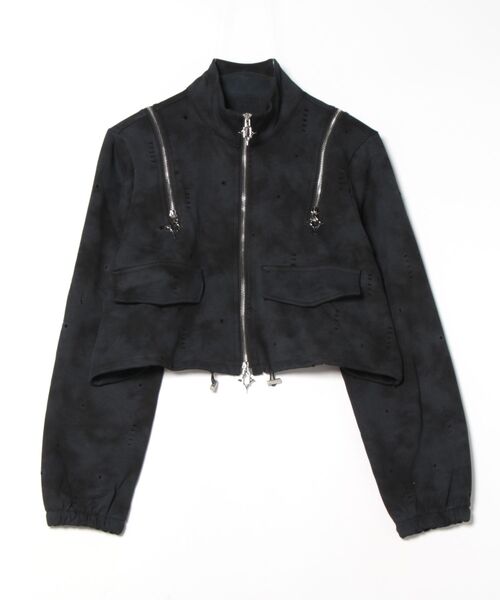 Figments（フィグメンツ）の「クロップドショルダーZIPブルゾン（ブルゾン・レディース・グレー/ブラック・FREE）」の21枚目の写真