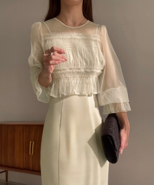 リクエストいただきお値下げしました！チュールトップスキャミワンピースセット チュールトップスキャミワンピースセット | 小柄・低身長女性