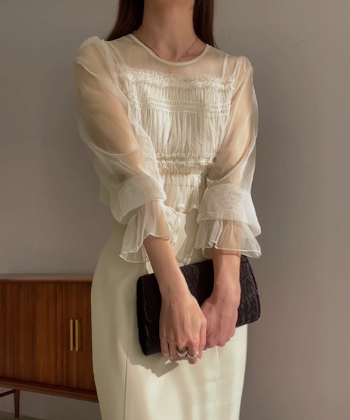 セール】チュールトップス+キャミワンピースセット（ワンピース