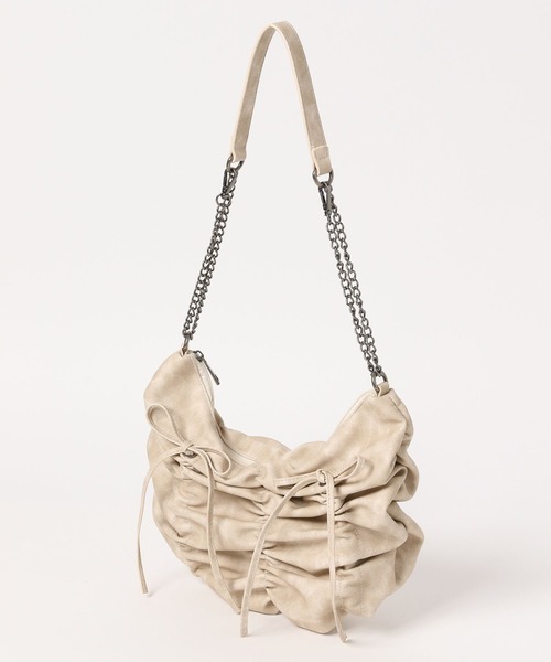 Heather（ヘザー）の「WリボンギャザーショルダーBAG　319880（ショルダーバッグ・レディース・チャコールグレー/ブラック/ベージュ・ONE SIZE）」の7枚目の写真