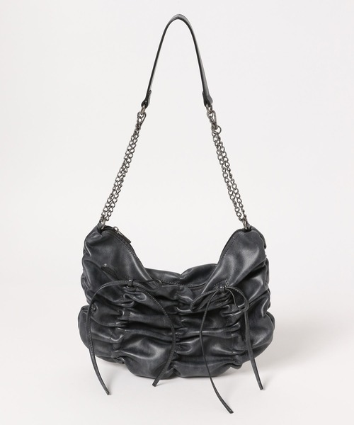 Heather（ヘザー）の「WリボンギャザーショルダーBAG　319880（ショルダーバッグ・レディース・チャコールグレー/ブラック/ベージュ・ONE SIZE）」の5枚目の写真