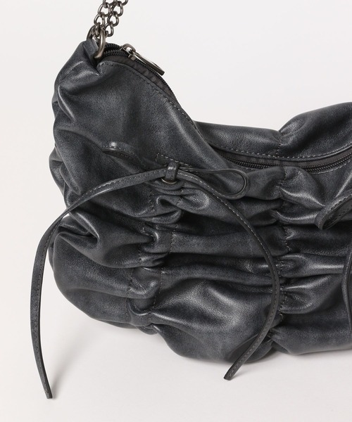 Heather（ヘザー）の「WリボンギャザーショルダーBAG　319880（ショルダーバッグ・レディース・チャコールグレー/ブラック/ベージュ・ONE SIZE）」の16枚目の写真