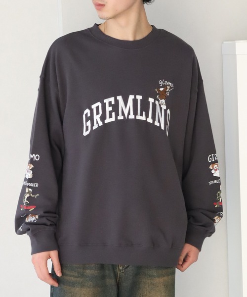 CORPUS TOKYO(コーパス トーキョー)の「【GREMLINS/グレムリン】裏毛 アーチロゴスウェット トレーナー(スウェット・メンズ・ライトグレー/チャコール/マスタード・L/M/LL)」の1枚目の写真