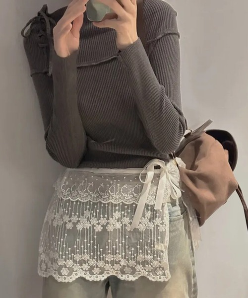 SpRay（スプレイ）の「チュールレースラップミニスカート（スカート・レディース・ホワイト・FREE）」の7枚目の写真