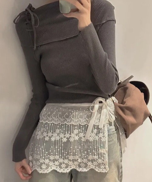 SpRay（スプレイ）の「チュールレースラップミニスカート（スカート・レディース・ホワイト・FREE）」の6枚目の写真
