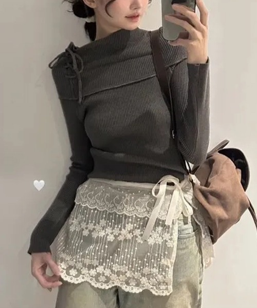 SpRay（スプレイ）の「チュールレースラップミニスカート（スカート・レディース・ホワイト・FREE）」の5枚目の写真