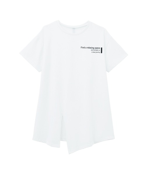 RANAN(ラナン)の「ロゴプリントアシメチュニックTシャツ(Tシャツ/カットソー・レディース・ホワイト系2/ホワイト系1/ブラック系2/ブラック系1・LL/L/M/3L)」の18枚目の写真
